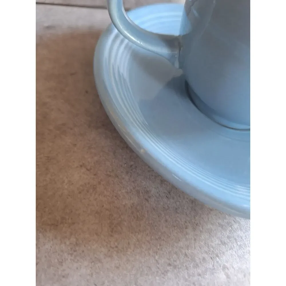 Fiestaware vintage periwinkle blue teacup & saucer plate set lot discontinued